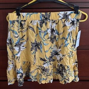 Hurley Floral Yellow Skirt